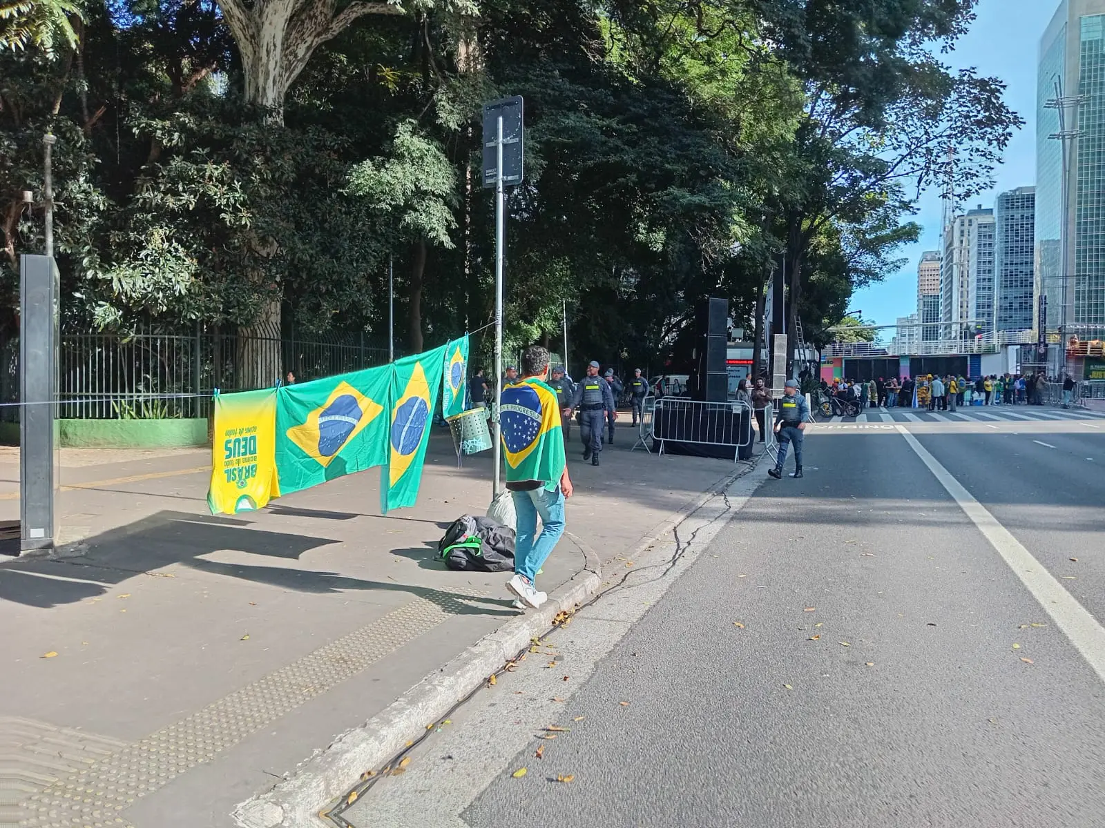 bandeiras do brasil na avenida paulista