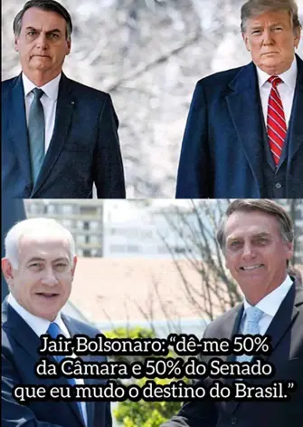 Bolsonaro divulga imagem com Trump e Netanyahu em meio ao conflito dos EUA com Israel | Foto: Redes Sociais