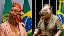 Janja, Lula e Dilma aparecem com cabeças de animais em meme | Foto: Redes sociais/Reprodução