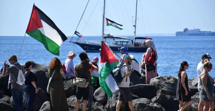 O navio Madleen, com militantes pró-Palestina | Foto: Reprodução/Redes sociais