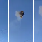 balão queda santa catarina fogo incêncio