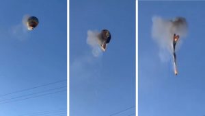balão queda santa catarina fogo incêncio