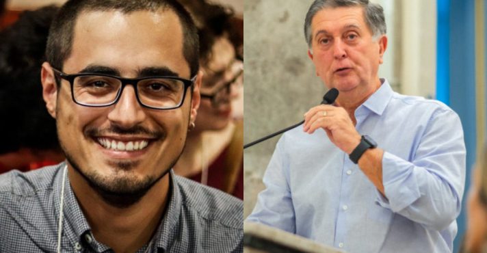 Leonel Camasão, vereador do Psol (à esquerda) e Toázio Neto, prefeito de Florianópolis (à direita) | Foto: Reprodução/Redes sociais
