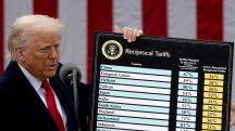 Donald Trump faz comentários sobre tarifas no Rose Garden da Casa Branca em Washington, D.C., EUA, 2 de abril de 2025 | Foto: Reuters/Carlos Barria