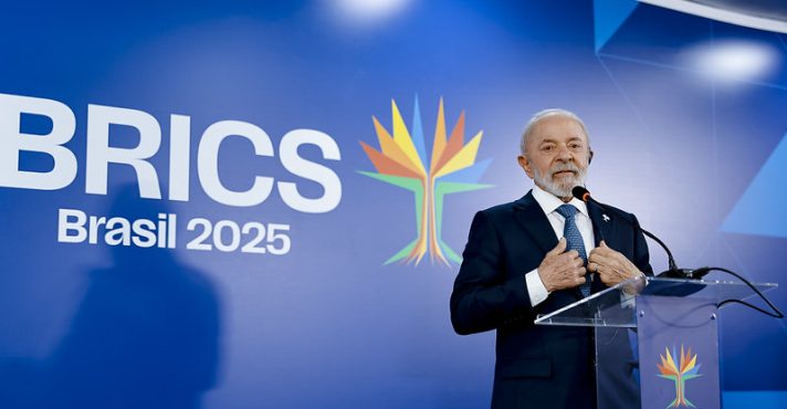 07.07.2025 - Presidente da República, Luiz Inácio Lula da Silva, durante declaração à imprensa, na Sala de Coletiva. Rio de Janeiro (RJ)