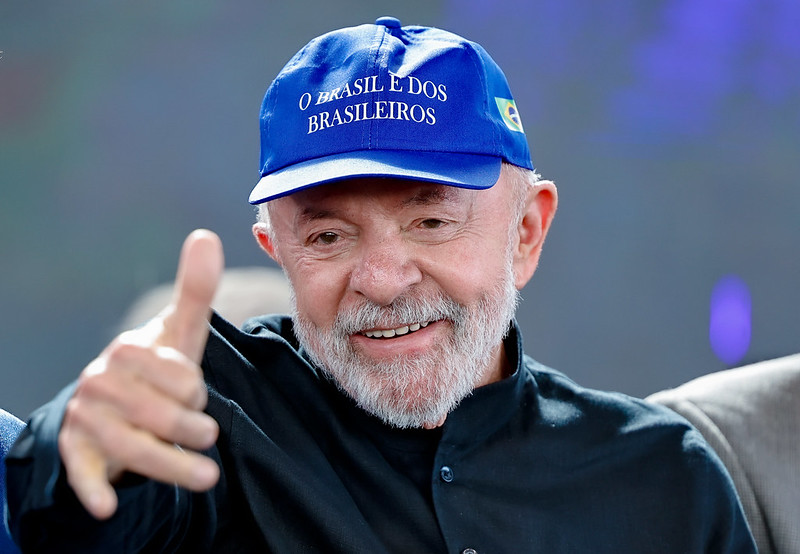 Presidente da República, Luiz Inácio Lula da Silva, durante a cerimônia de apresentação dos avanços do Novo Acordo Rio Doce no Espírito Santo, no Parque de Exposições de Linhares. Linhares (ES)