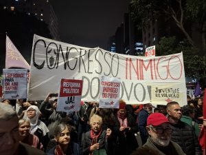A manifestação convocada por Boulos ocorreu em frente ao Museu de Arte de São Paulo | Foto: Revista Oeste