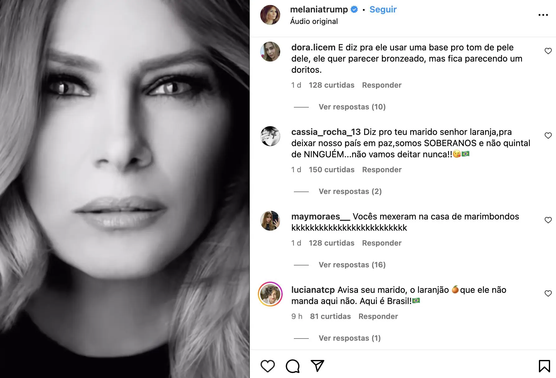 Perfil de Melania Trump | Foto: Reprodução/Redes sociais