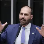 Deputado federal Eduardo Bolsonaro foi indicado à liderança da minoria na Câmara, mas Motta impediu | Foto: Zeca Ribeiro/Câmara dos Deputados