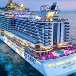 O MSC Seaview, um dos navios de cruzeiro que o governo contratou para suprir a falta de leitos em Belém e acomodar convidados: despesas milionárias em meio à crise fiscal | Foto: Divulgação/MSC Cruises