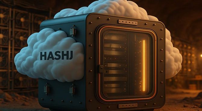 Imagem mostra interface da plataforma HashJ com destaque para recompensas, bônus diários e gamificação da mineração digital em dispositivos móveis.