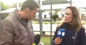 Os jornalistas Lucas Martins e Grace Abdou