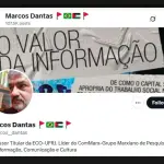 Capa do perfil de Marcos Dantas que, apesar de aposentado, se apresenta no Twitter/X como professor titular na UFRJ | Foto: Reprodução/Twitter/X/@marcos__dantas