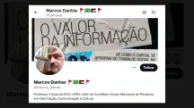 Capa do perfil de Marcos Dantas que, apesar de aposentado, se apresenta no Twitter/X como professor titular na UFRJ | Foto: Reprodução/Twitter/X/@marcos__dantas
