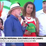 Um boné com a frase 'Make Brasil Lula Again' estampada chamou atenção durante a cerimônia | Foto: Divulgação/Governo federal