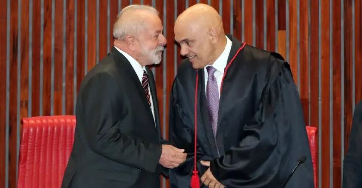 Lula e Alexandre de Moraes; segundo a oposição, discurso é aliança política travestida de soberania | Foto: Fabio Rodrigues-Pozzebom/Agência Brasil