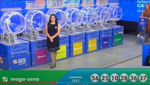 Dezenas sorteadas da Mega-Sena, concurso 2885: prêmio principal novamente acumulado | Foto: Reprodução/YouTube