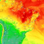 Contraste térmico chama atenção no Brasil | Imagem: Meteored