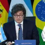Javier Milei, presidente da Argentina, discursou na cúpula do Mercosul nesta quinta-feira, 3 de julho | Foto: Reprodução/YouTube