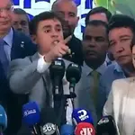 Nikolas Ferreira, durante discurso na Câmara: "Que democracia é essa em que tudo deságua no STF?" | Foto: Reprodução/Twitter/X