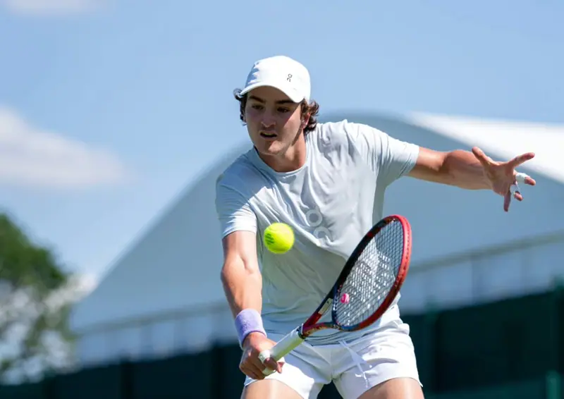 O tenista brasileiro João Fonseca, em Wimbledon