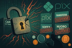 A ofensiva dos criminosos do Pix atingiu a C&M Software, que conecta instituições ao Sistema de Pagamentos Brasileiro | Foto: Divulgação/Oeste | Imagem criada com o auxílio de inteligência artificial