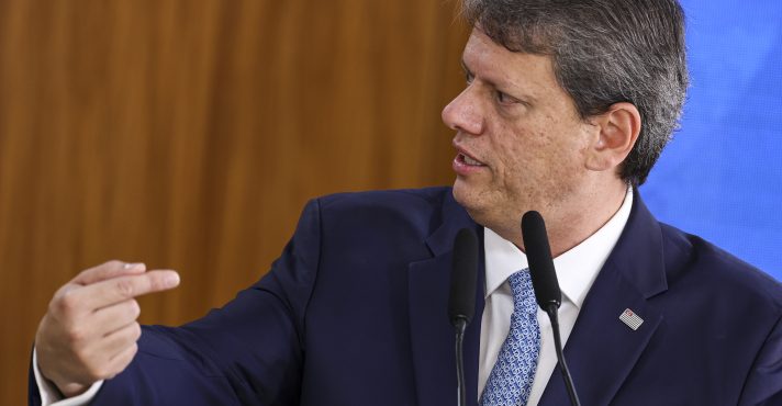 Durante o encontro, Tarcísio destacou que São Paulo lidera as exportações brasileiras para os EUA | Foto: Marcelo Camargo/Agência Brasil