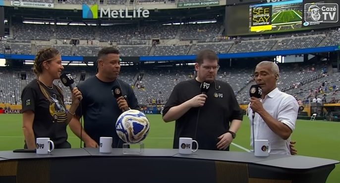 Transmissão da CazéTV na final da Copa do Mundo de Clubes da Fifa, campeonato de futebol mundial