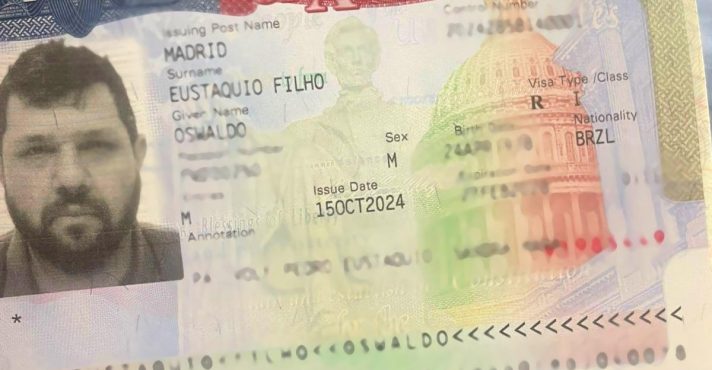Visto norte-americano de Oswaldo Eustáquio | Foto: Divulgação