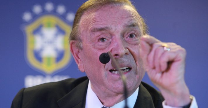 Brasil, Rio de Janeiro (RJ) 12/03/2012. O então presidente da Confederação Brasileira de Futebol (CBF), José Maria Marin, em entrevista na sede da entidade na Barra da Tijuca, zona oeste do Rio de Janeiro
