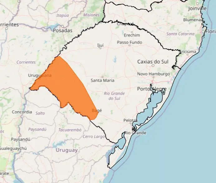 RS tem alerta de chuvas intensas para a madrugada de quinta-feira, 17