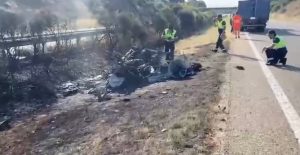Destroços do carro do jogador de futebol Diogo Jota | Foto: Reprodução/Redes sociais