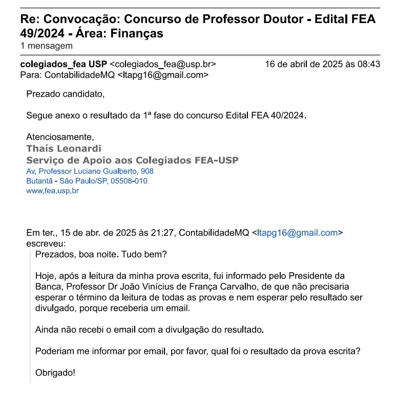 Quando Luiz Felipe foi informado do resultado, a segunda fase do concurso já havia sido iniciada | Foto: Reprodução