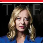 Giorgia Meloni, primeira-ministra da Itália, na capa da revista Time | Foto: X/Divulgação