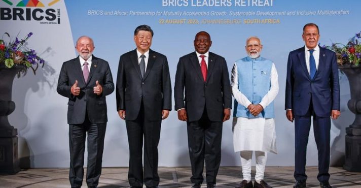 Representantes dos cinco principais países do Brics em 2023 | Foto: Ricardo Stuckert / PR