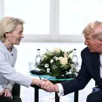 Donald Trump e Ursula von der Leyen fecharam acordo sobre tarifas - 27/07/2025 | Foto: Reprodução/Redes sociais