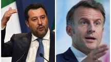 Salvini, vice-primeiro-ministro da Itália, e Emmanuel Macron, presidente da França | Foto: Reprodução/Redes sociais