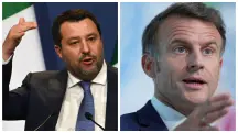 Salvini, vice-primeiro-ministro da Itália, e Emmanuel Macron, presidente da França | Foto: Reprodução/Redes sociais