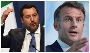 Salvini, vice-primeiro-ministro da Itália, e Emmanuel Macron, presidente da França | Foto: Reprodução/Redes sociais
