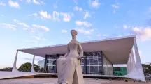 Fachada do Supremo Tribunal Federal (STF), em Brasília, em alusão à matéria sobre os PMs que aguardam julgamento na Corte; Moraes