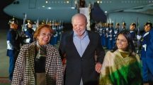 Presidente da República, Luiz Inácio Lula da Silva, durante chegada a Bogotá. Aeroporto Internacional El Dorado, Comando Aéreo de Transporte Militar – Bogotá (Colômbia)