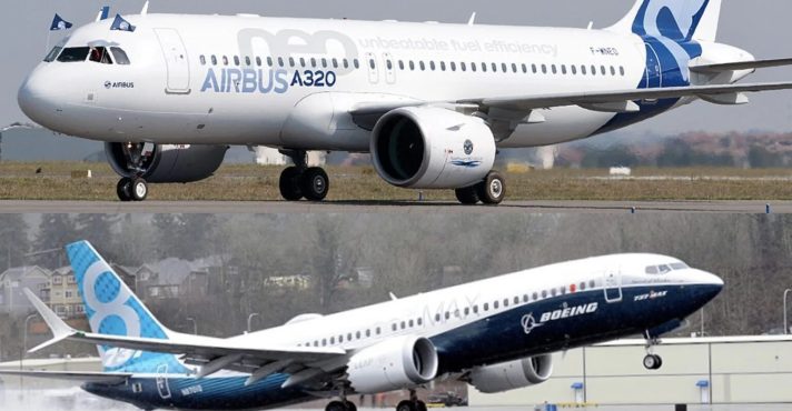 Airbus A320 e Boeing 737: décadas de concorrência | Foto: Reprodução/Twitter/X