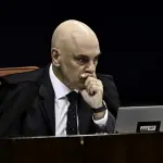 O ministro Alexandre de Moraes, em sessão da 1ª Turma do STF - 5/8/2025 | Foto: Ton Molina/Foto Arena/Estadão Conteúdo