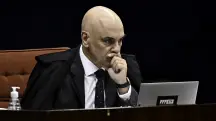O ministro Alexandre de Moraes, em sessão da 1ª Turma do STF - 5/8/2025 | Foto: Ton Molina/Foto Arena/Estadão Conteúdo