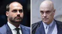 Eduardo Bolsonaro faz acusação direta a Alexandre de Moraes | Foto: Reprodução/Montagem sobre redes sociais