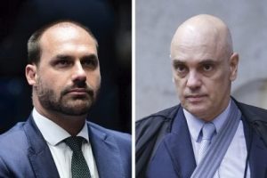 Eduardo Bolsonaro faz acusação direta a Alexandre de Moraes | Foto: Reprodução/Montagem sobre redes sociais