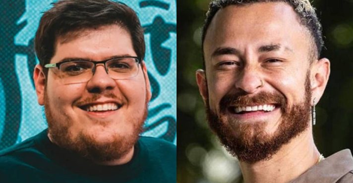 Casemiro (Cazé TV) e Fred Bruno (Globo): novo duelo por audiência esportiva no YouTube | Foto: Montagem sobre reprodução/Redes sociais