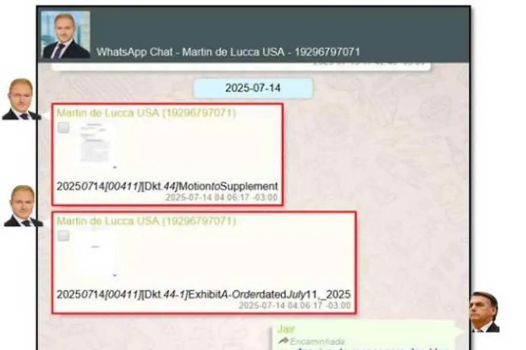 Envio de documentos de De Luca a Bolsonaro