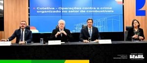 MJSP, Polícia Federal (PF), o Ministério da Fazenda e a Receita Federal deflagrar as operações Quasar, Tank e Carbono Oculto para desarticular organizações criminosas envolvidas em esquemas bilionários de lavagem de dinheiro, gestão fraudulenta e fraudes no setor de combustíveis. Foto: Isaac Amorim/MJSP
