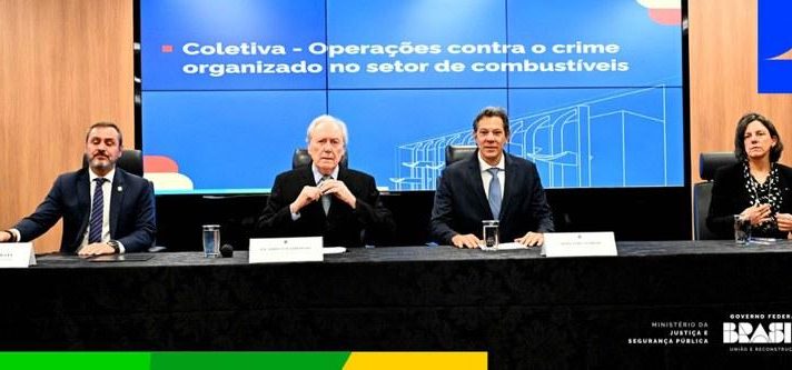 MJSP, Polícia Federal (PF), o Ministério da Fazenda e a Receita Federal deflagrar as operações Quasar, Tank e Carbono Oculto para desarticular organizações criminosas envolvidas em esquemas bilionários de lavagem de dinheiro, gestão fraudulenta e fraudes no setor de combustíveis. Foto: Isaac Amorim/MJSP